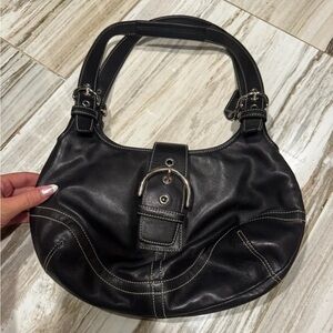 Coach Black Leather Hobo Bag